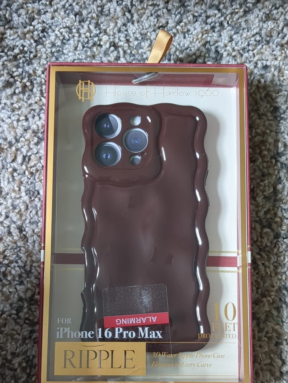 House of Harlow Ripple 3D Water Wave iPhone 16 Pro Max Case - Brown